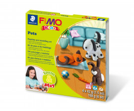 Комплект пластилин за деца Staedtler Fimo Kids, 4x42 гр, Pets 23850-A