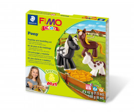 Комплект пластилин за деца Staedtler Fimo Kids, 4x42 гр, Pony 23850-A