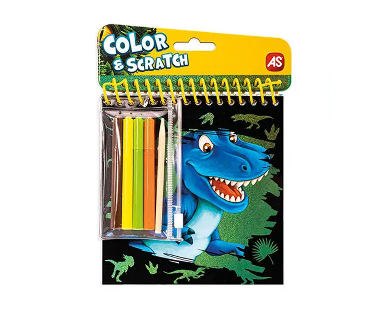 AS Company 1023-61004 - Комплект за рисуване Динозавър, Color&Scratch