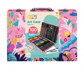 AS Company 1038-82063 - Детски комплект за рисуване в куфарче Делукс със 100 аксесоара, Еднорог