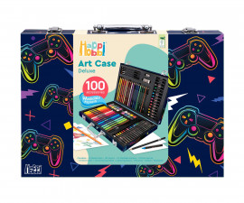 AS Company 1038-82064 - Детски комплект за рисуване в куфарче Делукс със 100 аксесоара, Видео игри