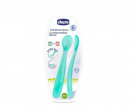 Меки силиконови лъжички за хранене на бебе Chicco, 6м+, момче N0416