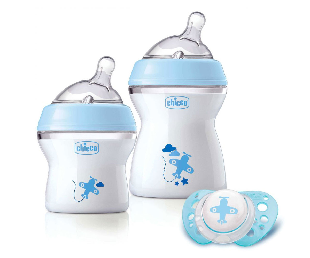 Комплект за подарък за новородено бебе с шишета и биберони Chicco Natural Feeling, момче N0254