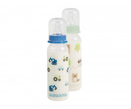 Бебешко пластмасово шише със силиконов биберон Baby Nova, PP, 250мл 47000