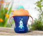 Детска неразливаща се пластмасова чаша със силиконов мек накрайник и с дръжки Tommee Tippee, 230мл, синя, 6м+ TT.0135.001 thumb 3