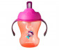 Детска неразливаща се пластмасова чаша със сламка и с дръжки Tommee Tippee, 230мл, розово/оранжева, 6м+ TT.0136.002 thumb 2