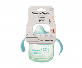 Неразливаща се бебешка чаша с мек накрайник и с дръжки Tommee Tippee Soft Spout, 150 мл, 4м+, синя TT.0296
