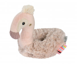 babyFEHN Lazy, Crazy & Pink 042245 - Soft ring rattle flamingo
