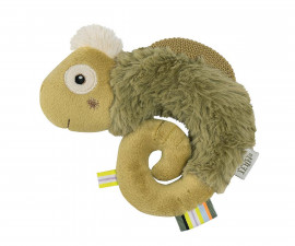 babyFEHN Lazy, Crazy & Pink 042252 - Soft ring rattle chameleon