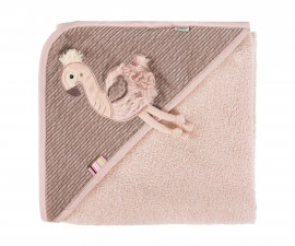 babyFEHN Lazy, Crazy & Pink 042481 - Hooded bath towel flamingo