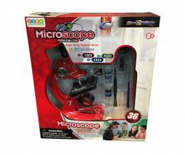 Образователни играчки Eastcolight - Микроскоп 36 части, 100/200/450Х, червен 21364