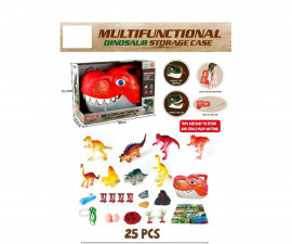 Кутия с фигурки за игра, червен динозавър 431242T