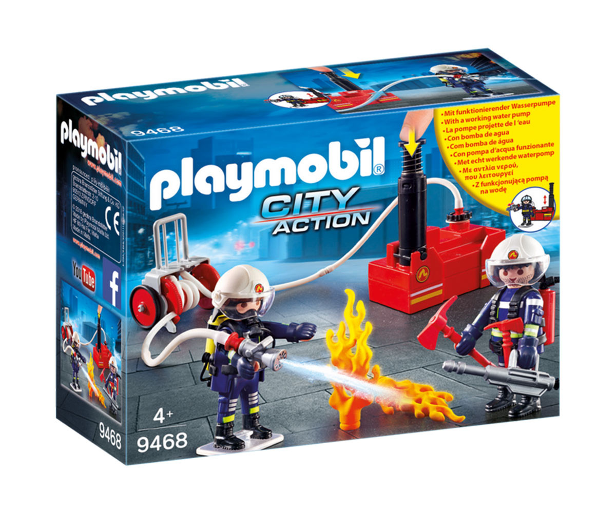 Детска играчка - Playmobil - Пожарникари с помпа за вода