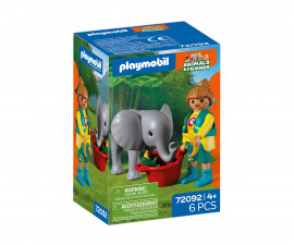 Playmobil 72092 - Zoo: Baby Elephant and Zookeeper