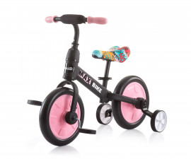 Колело за баланс с помощни колела и с педали за деца Chipolino Макс Байк, розова DIKMB0203PI