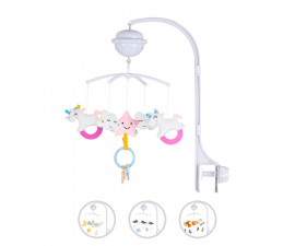 Музикална въртележка с играчки и прожектор за легло за новородени бебета Chipolino, асортимент MILD023