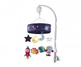 Музикална въртележка с играчки за легло за новородени бебета Chipolino, Космос MILR02302SPA