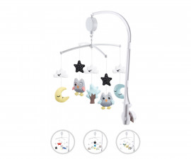 Музикална въртележка с играчки за легло за новородени бебета Chipolino, асортимент MILR023