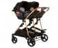 Комбинирана бебешка количка с обръщаща се седалка за близнаци до 22кг всяко Chipolino Дуо Смарт, обсидиан/злато KBDS02401OG thumb 10