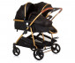 Комбинирана бебешка количка с обръщаща се седалка за близнаци до 22кг всяко Chipolino Дуо Смарт, обсидиан/злато KBDS02401OG thumb 2