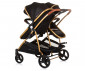 Комбинирана бебешка количка с обръщаща се седалка за близнаци до 22кг всяко Chipolino Дуо Смарт, обсидиан/злато KBDS02401OG thumb 3