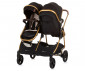 Комбинирана бебешка количка с обръщаща се седалка за близнаци до 22кг всяко Chipolino Дуо Смарт, обсидиан/злато KBDS02401OG thumb 4