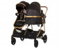 Комбинирана бебешка количка с обръщаща се седалка за близнаци до 22кг всяко Chipolino Дуо Смарт, обсидиан/злато KBDS02401OG thumb 5