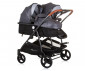 Комбинирана бебешка количка с обръщаща се седалка за близнаци до 22кг всяко Chipolino Дуо Смарт, сребристо-сиво KBDS02402SG thumb 2