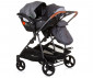 Комбинирана бебешка количка с обръщаща се седалка за близнаци до 22кг всяко Chipolino Дуо Смарт, сребристо-сиво KBDS02402SG thumb 9