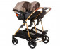 Комбинирана бебешка количка с обръщаща се седалка за близнаци до 22кг всяко Chipolino Дуо Смарт, златно бежово KBDS02403GB thumb 10