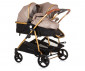 Комбинирана бебешка количка с обръщаща се седалка за близнаци до 22кг всяко Chipolino Дуо Смарт, златно бежово KBDS02403GB thumb 2