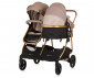 Комбинирана бебешка количка с обръщаща се седалка за близнаци до 22кг всяко Chipolino Дуо Смарт, златно бежово KBDS02403GB thumb 5