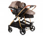 Комбинирана бебешка количка с обръщаща се седалка за близнаци до 22кг всяко Chipolino Дуо Смарт, златно бежово KBDS02403GB thumb 9