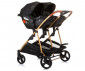Комбинирана бебешка количка с обръщаща се седалка за близнаци до 22кг всяко Chipolino Дуо Смарт, обсидиан/листа KBDS02404OL thumb 10