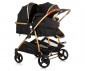 Комбинирана бебешка количка с обръщаща се седалка за близнаци до 22кг всяко Chipolino Дуо Смарт, обсидиан/листа KBDS02404OL thumb 2