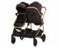Комбинирана бебешка количка с обръщаща се седалка за близнаци до 22кг всяко Chipolino Дуо Смарт, обсидиан/листа KBDS02404OL thumb 4