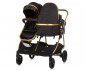 Комбинирана бебешка количка с обръщаща се седалка за близнаци до 22кг всяко Chipolino Дуо Смарт, обсидиан/листа KBDS02404OL thumb 5