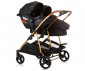 Комбинирана бебешка количка с обръщаща се седалка за близнаци до 22кг всяко Chipolino Дуо Смарт, обсидиан/листа KBDS02404OL thumb 9