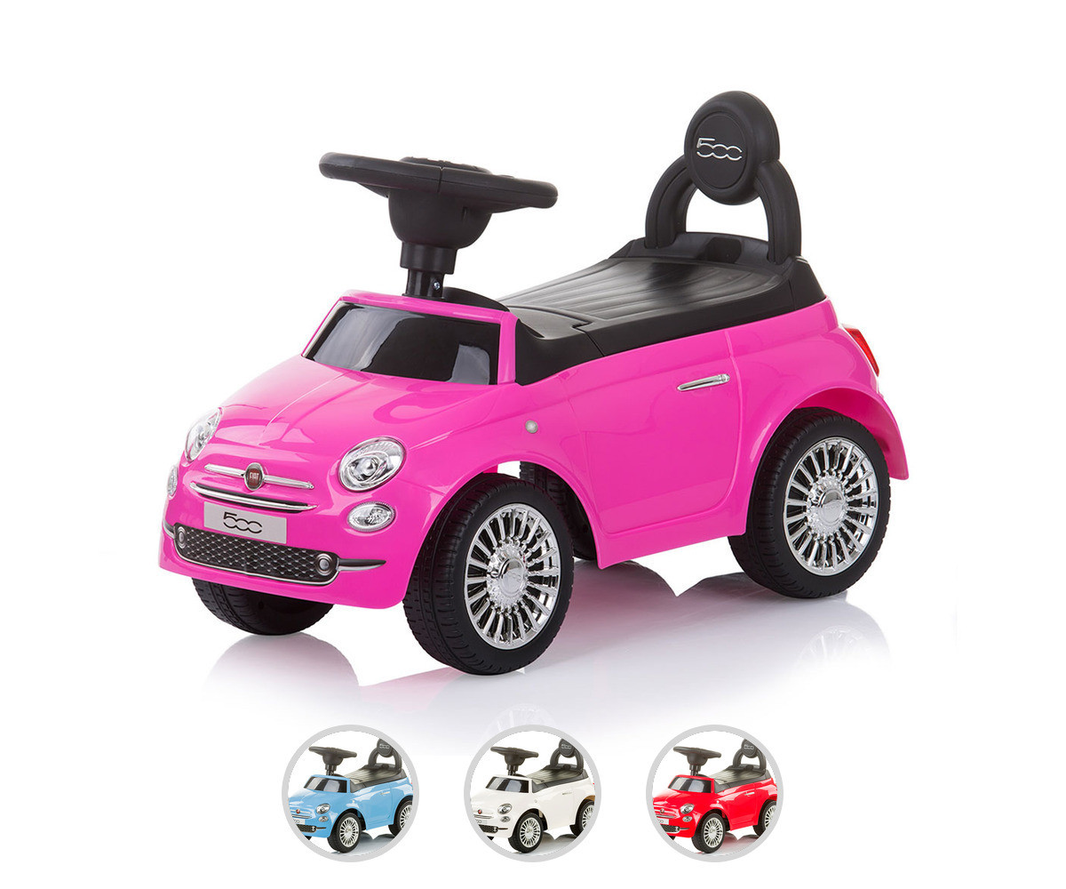 Детска музикална количка за яздене и бутане с крачета Chipolino Фиат 500, асортимент ROCFT018