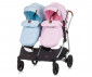 Комбинирана бебешка количка с обръщаща се седалка за близнаци до 22кг всяко Chipolino Дуо Смарт, роза/скай KBDS02305RS thumb 7