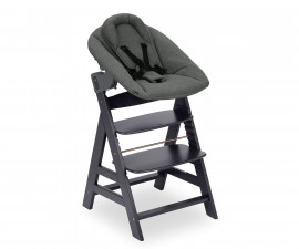 Сет столче от дърво за хранене на дете с тегло до 90 кг и модул за новородено до 9кг Hauck Alpha, тъмно сиво 66151