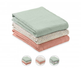 Комплект пелени за бебе от муселинов памук Hauck 80 х 80 см, Cuddle N Clean, 3 броя, асортимент