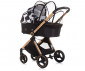 Комбинирана количка с обръщаща се седалка за новородени бебета и деца до 22кг Chipolino Елит 3в1, черно/бяло KKET02301BW thumb 3