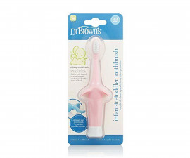 Силиконова четка за зъби и венци за бебе Dr.Browns, розова 72239303627