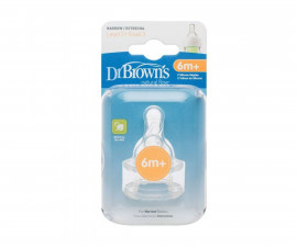 Антиколик биберон за хранене от силикон за хранене за шишета Dr.Browns Narrow-Neck, 6 м+, етап 3, 2 броя 72239304891