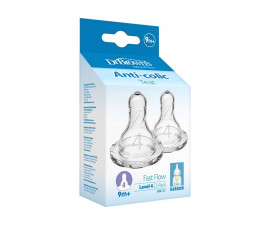 Антиколик биберон за хранене от силикон за хранене за шишета Dr.Browns Narrow-Neck Anti Colic Options+, 9м+, етап 4, 2 броя 72239304907