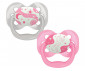 Ортодонтска силиконова залъгалка Dr.Browns Advanrage, 0-6м, 1 етап, 2 броя, розови светещи 72239318997 thumb 2