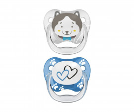 Ортодонтска силиконова залъгалка Dr.Browns PreVent, 6м+, 2 етап, 2 броя, синя/сива PV22015-SPX