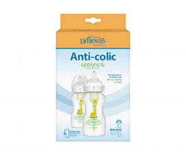 Бебешко пластмасово шише за хранене Dr.Browns Natural Flow Options+ Wide, 2 броя, 270 мл, Жираф WB92017-ESX