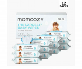 Momcozy - Мокри кърпички 99%Water, 12 пакета по 60 броя 0799787260744
